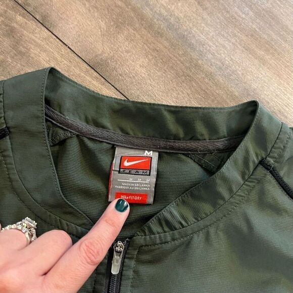 Nike Grey/Green Athletic Pullover Windbreaker Men Medium‎ - Picture 2 of 5